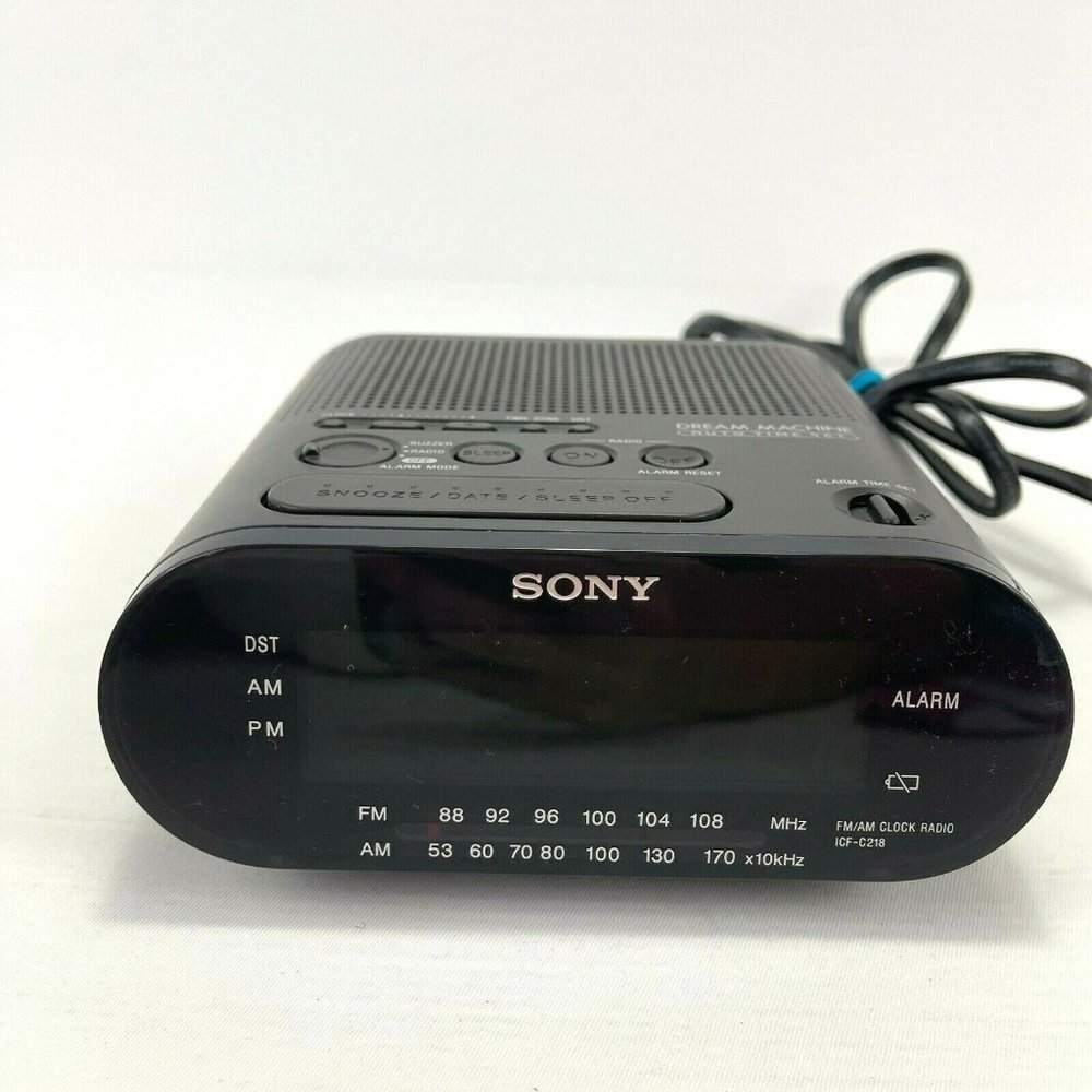 Sony Dream Machine ICF-C218 Auto Time Set Dual Alarm AM/FM Clock Radio Tested